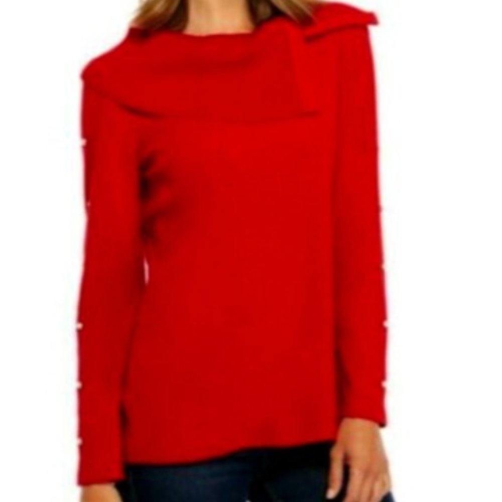 Rafaella pearl cowl neck sweater NWTS